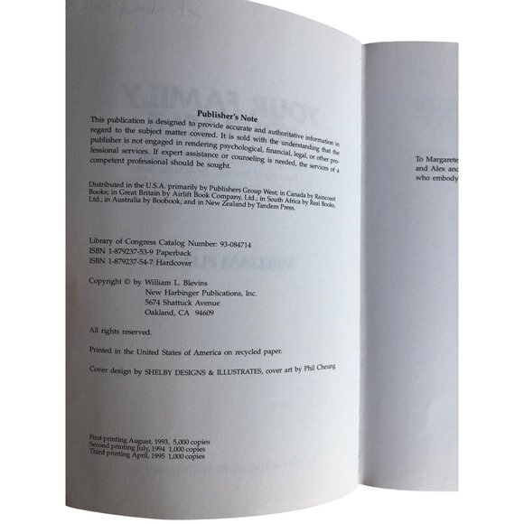 Your Family Your Self Paperback Book By William L. Blevins Self Help Nonfiction - Picture 3 of 6